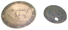 Chisholm Trail 100th anniversary 1967 TPA Travelers Protective lot 2 token vint picture