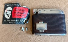 Vintage Ronson Adonis Lighter - Leather Wrapped With 3 Ronson Flint Included picture