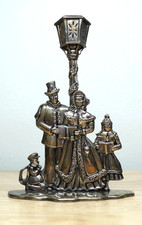 Vintage Wilton‑Style Cast Metal Caroler Candleholder – Pewter Finish – 1