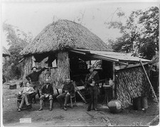 Photo:[Five American soldiers in front of thatched hut, Philippines] picture