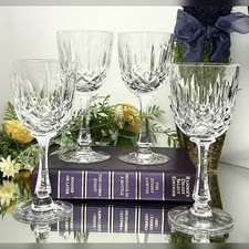Josair Monte Claire Wine Glasses Set 4 Cut Crystal Replacement Stemware picture