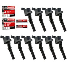 Set of 10 Ignition Coils Pack DG508 & Motorcraft Platinum Spark Plugs SP479 Comp picture