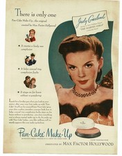1945 Max Factor Hollywood Pan-Cake Make-Up Judy Garland Vintage Print Ad picture