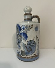 Ken Edwards El Palomar Tonala Mexico Art Pottery Decantur Jug Bottle Owl Quail picture