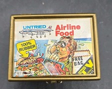 Vintage GOLD 1980s Fleer CRAZY TV DINNER Candy Container 2.25” Airline Food picture