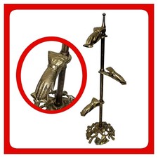 Vintage Glo-Mar Brass 3 Hand Clip Stand Victorian Glove Letter Photo Holder picture