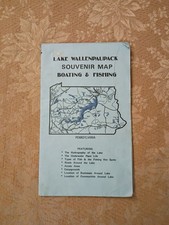 1990s Lake Wallenpaupack Souvenir Map Boating Fishing Pennsylvania Foldout picture