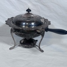 SILVER WEBSTER WILCOX ONEIDA USA FOOTED CHAFING DISH ORNATE Complete Vintage picture