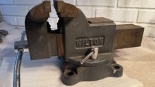 Wilton Bench Vise Swivel Base Anvil Gray Cast Body Workshop Tool Used picture