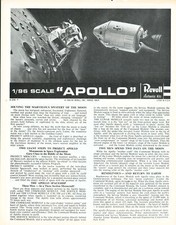 1966 NASA Project Apollo Moon Landing Revell Model Kit Original Instructions USA picture