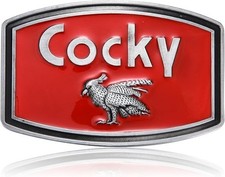 Cocky Pewter Finish Metal Belt Buckle picture