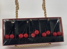 Aizu Lacquerware Red Cherry Chopstick Rests Set Of 5 Japan picture