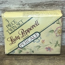 VTG Lady Pepperell Twin 3 Pc Percale Sheet Set Early Spring Floral No-Iron NEW picture