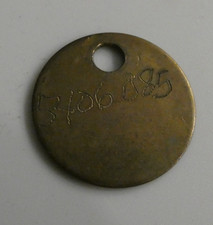 VINTAGE BRASS ID TAG 5406085 picture