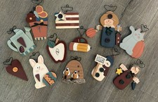 Vintage All Season Wood Ornaments Winter, Back to School, Fall, Spring, Summer picture