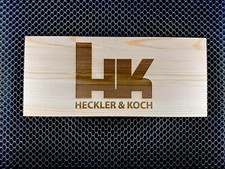 HK Heckler & Koch Pistol Gun Rifle Wood Sign 12x5 US MADE 🇺🇸 picture