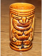 Vintage Tiki Leilani Ceramic Mug Mid-Century Modern Polynesian Barware Stoneware picture