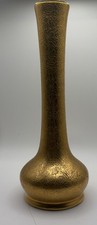 Vintage Hall China Edgewater Bud Vase 22K Gold Encrusted Wheeling Decorating Co picture