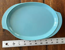 Vintage Boontonware Turquoise Atomic Winged Melamine Serving Platter 12 x 9 picture