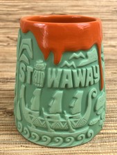 Stowaway Volcano Tiki Mug Mookie Green Glaze Tussin, Ca Tiki Bar Outrigger New picture
