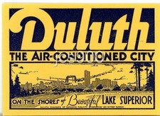 VINTAGE DULUTH MINNESOTA STATE SOUVENIR TRAVEL DECAL WINDOW LAKE SUPERIOR 1940s picture