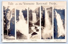 Yosemite National Park Waterfalls Multi View Camp Curry Studio RPPC Postcard picture