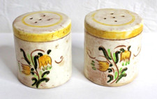 Vintage Stangl Pottery Terra Rose Yellow Tulip Salt And Pepper Shaker Set picture