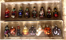 Dept 56 Halloween Blown Glass Ornaments Set of 16:  Witch Frankenstein Dracula+ picture
