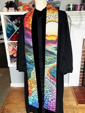 Rainbow Road of Hope Sunset Papercraft Style mosaic Special Event Clergy Stole picture