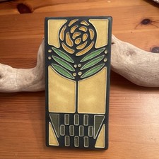 Vtg Mcmstyle Motawi Tileworks Checkerpot Rose 4x8” Tile picture