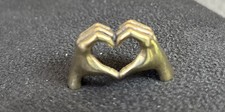 Heart Shape Hands Figurine: Solid Brass, Love Gesture, Antique Finish, Modern picture