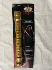 Vintage 1999 Star Wars Episode 1 Darth Maul Double-Sided Lightsaber Gold picture