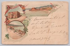 Messina Sicily Italy Cariddi Marina Badia Multiview Postcard picture
