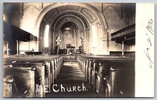 Methodist Episcopal ME Church Interior 1906 RPPC Postcard picture