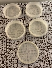 Four Vintage Tupperware Hamburger Pattie Storage Containers With Seal No Press picture