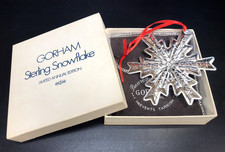 1978 GORHAM STERLING SILVER SNOWFLAKE ORNAMENT 9th EDITION BOX POUCH 22g picture