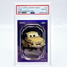 2024 Disney Topps Chrome Luigi #120 PSA 10 Cars Purple /199 picture