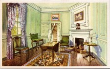 Martha Washington's Sitting Room Mount Vernon VA 1934 Vintage Postcard picture