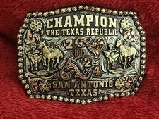 Bulldogging X-Treme Rodeo Champion Trophy Buckle☆San Antonio Texas☆2024☆Rare#784 picture