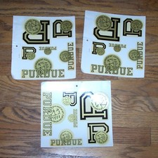 VINTAGE lot 3 Purdue University large school seal Angelus decal sticker pages picture