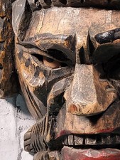 Mayan  Hand Carved Shaman Ceremonial Death Mask 14