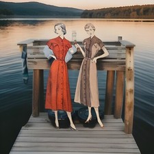 HTF Butterick 5185 B 34 #VintageSewingPattern Women’s Panel Dress Pockets picture