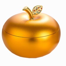 Vintage Portable Apple Metal Ashtray Windproof Decorative with Lid Cigarettes picture