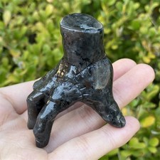 1PC Natural Yooperlite hand carved Quartz Crystal skull Reiki Healing decor picture