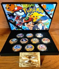 2013 24K Gold Plated 10 Piece Pokémon Collector Set. Highly Collectible  picture