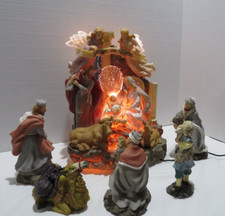 VTG QVC FIBER OPTIC NATIVITY SET 6 PC SET picture