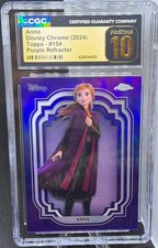 ANNA 2024 TOPPS CHROME DISNEY  #154 PURPLE REFRACTOR /199 CGC 10 PRISTINE  *483 picture
