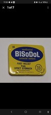 VINTAGE UNIQUE TIN BOX BiSoDoL UPSET STOMACH 25 TABLETS picture