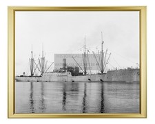 USS VESTAL AC-1 COLLIER USS NAVY SHIP 1909-1912 US NAVY 8X10 GOLD FRAMED PHOTO picture