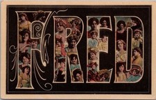 1910s Large Letter Name Greetings Embossed Postcard 